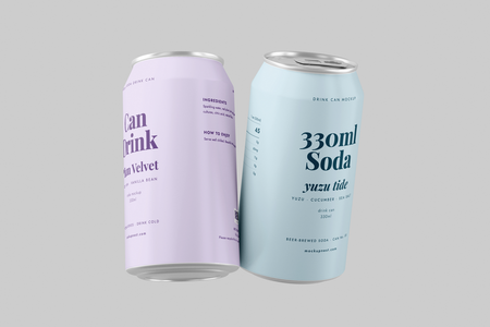 Free 330ml Soda Beer Drink Can Mockup Front View Set