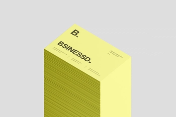 Stacked 85×55 Business Card Mockup High Angle View