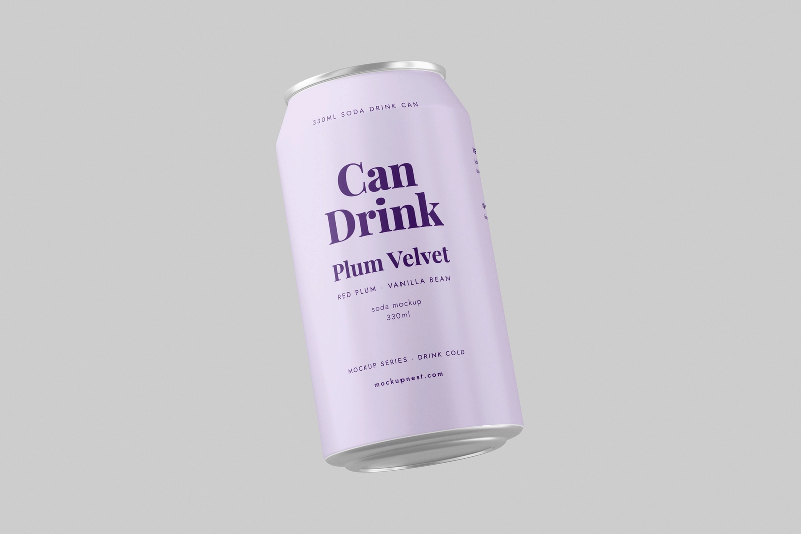 330ml Soda Beer Drink Can Mockup Angled Perspective