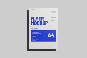 A4 EU Flyer Poster Mockup On Wall