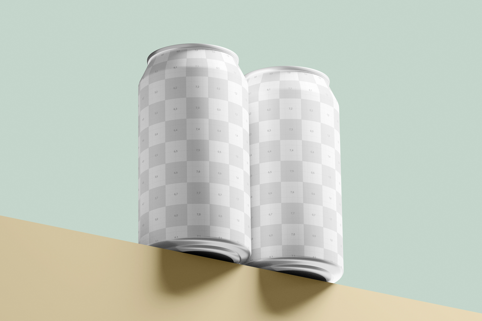 Free 330ml Drink Can Mockup On Slanted Surface