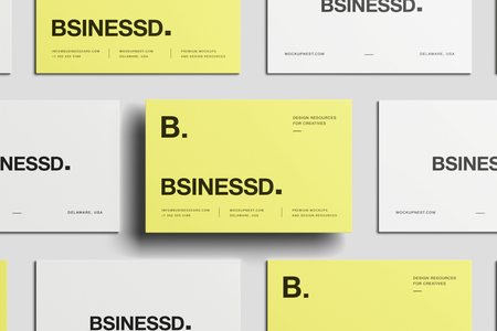 Free 85×55 Business Card Mockup Landscape Front View