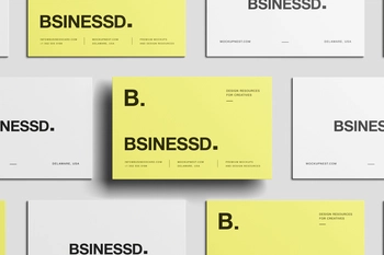 Free 85×55 Business Card Mockup Landscape Front View