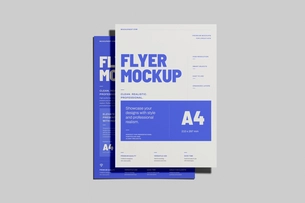 Free A4 EU Flyer Poster Mockup Front View
