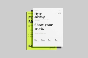 US Letter Flyer Poster Mockup In Studio Light