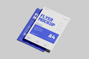 Free A4 EU Flyer Poster Mockup Angled View