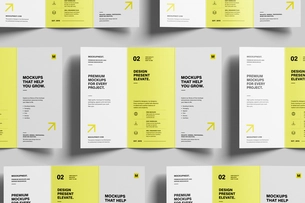 Free A4 Trifold Flyer Mockup Front View
