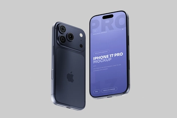 Free Blue iPhone 17 Pro Mockup Clean Background