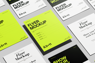 US Letter Flyer Poster Mockup Portrait Set
