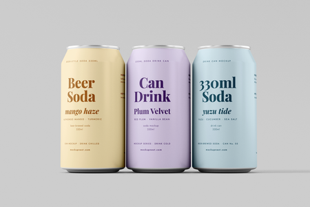 330ml Soda Beer Drink Can Mockup Top View