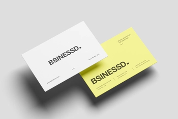 Free 85×55 Business Card Mockup Angled Studio Set
