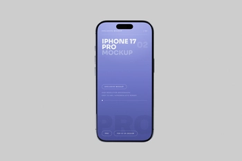 Free Blue iPhone 17 Pro Mockup Clean Front View