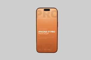 Free Orange iPhone 17 Pro Mockup Clean Front View