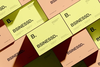 Free Stacked 85×55 Business Card Mockup Top View