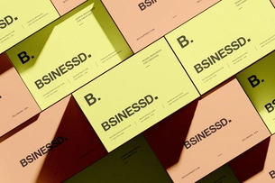 Free Stacked 85×55 Business Card Mockup Top View