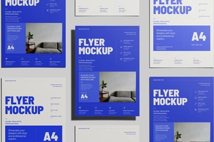 Free A4 EU Flyer Poster Mockup Set