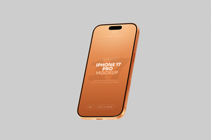 Free Orange iPhone 17 Pro Mockup Soft Even Light