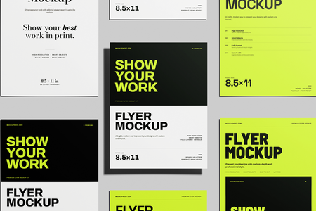 US Letter Flyer Poster Mockup Front View