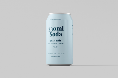 330ml Soda Beer Drink Can Mockup Angled View