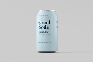 330ml Soda Beer Drink Can Mockup Angled View
