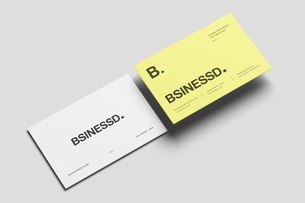 85×55 Business Card Mockup High Angle Set