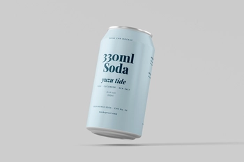 330ml Soda Beer Drink Can Mockup Minimal Background