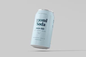 330ml Soda Beer Drink Can Mockup Minimal Background