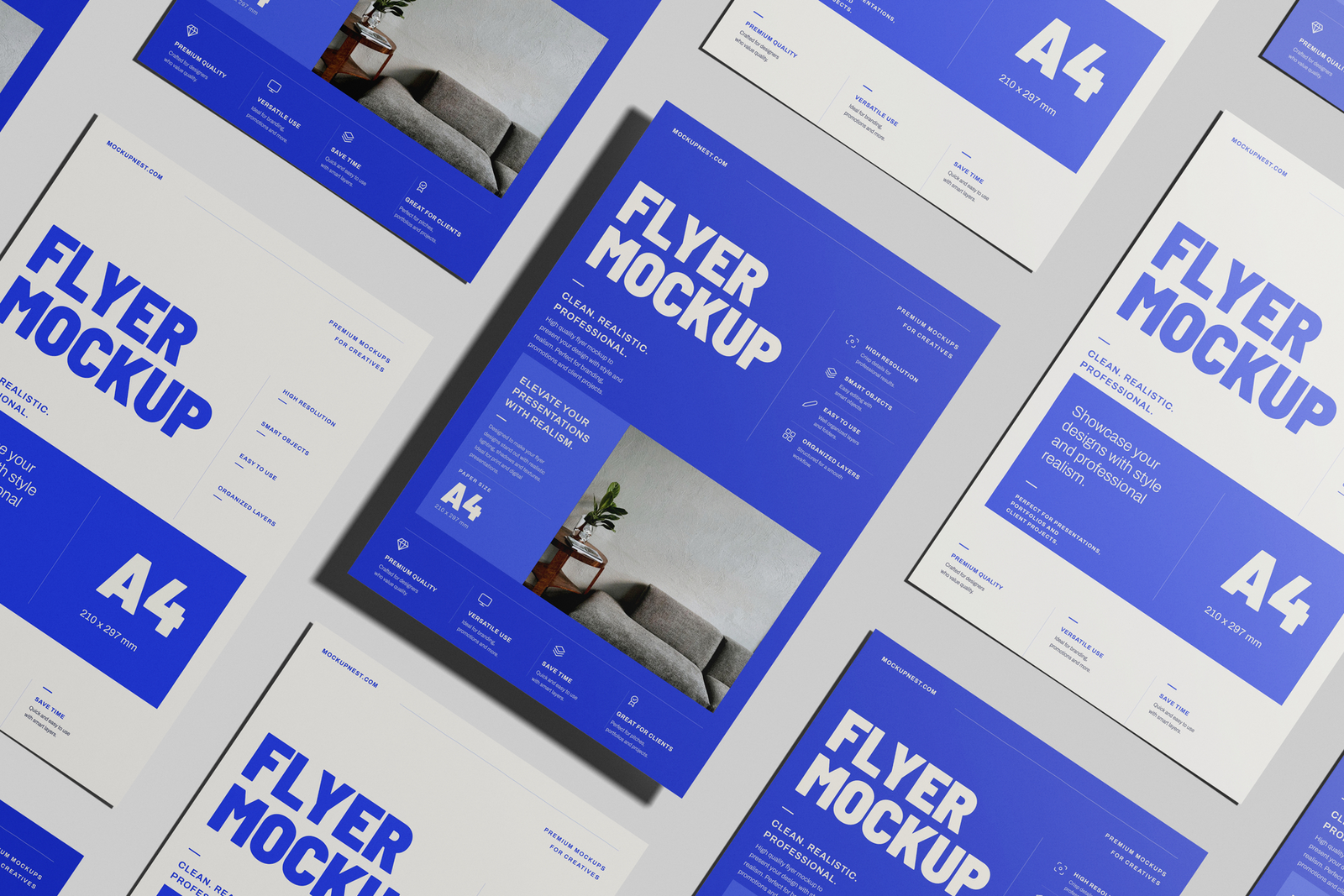 A4 EU Flyer Poster Mockup Clean Background
