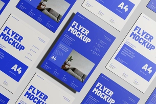 A4 EU Flyer Poster Mockup Clean Background