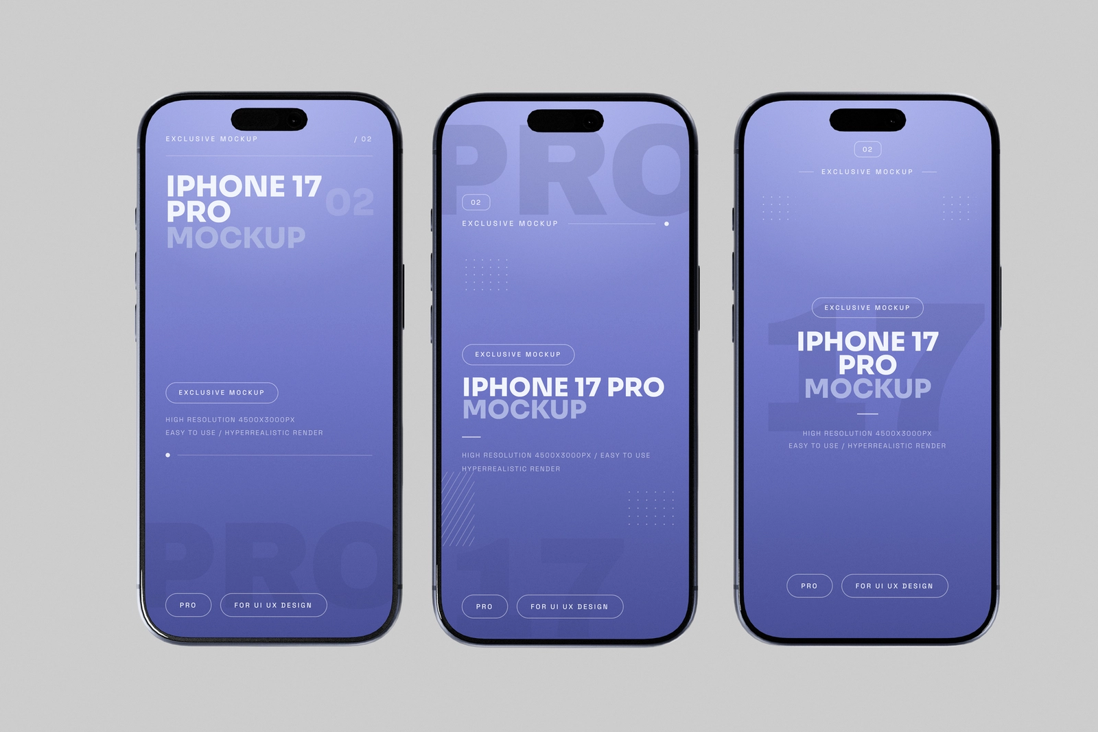 Free Blue iPhone 17 Pro Mockup On Surface