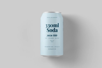 Free 330ml Soda Beer Drink Can Mockup With Shadow Overlay