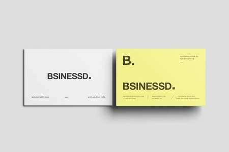 Free 85×55 Business Card Mockup Matte Surface Pair