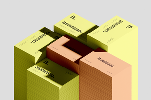 Free Stacked 85×55 Business Card Mockup On Blocks