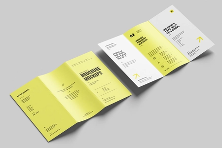 A4 Trifold Flyer Mockup Angled Perspective