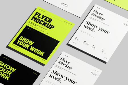 US Letter Flyer Poster Mockup Angled View