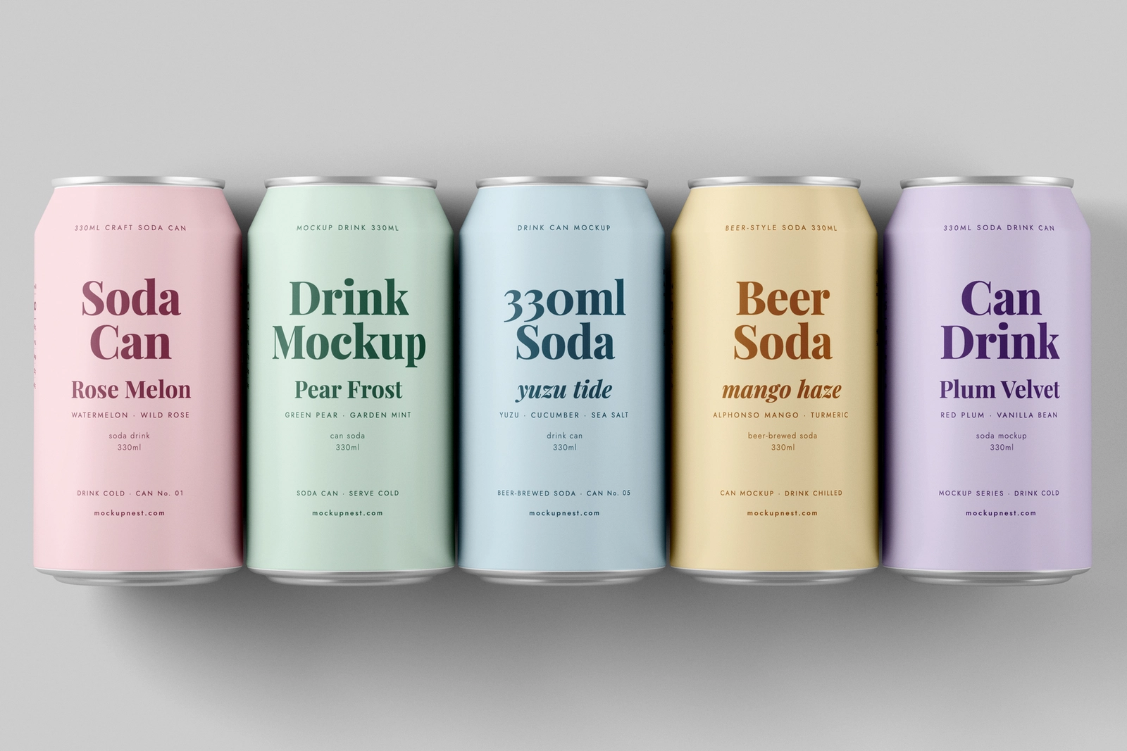 Free 330ml Soda Beer Drink Can Mockup On Minimal Background