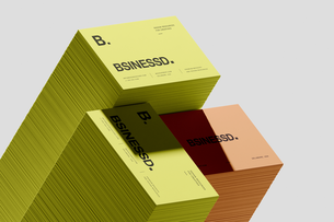 Free Stacked 85×55 Business Card Mockup With Soft Shadows
