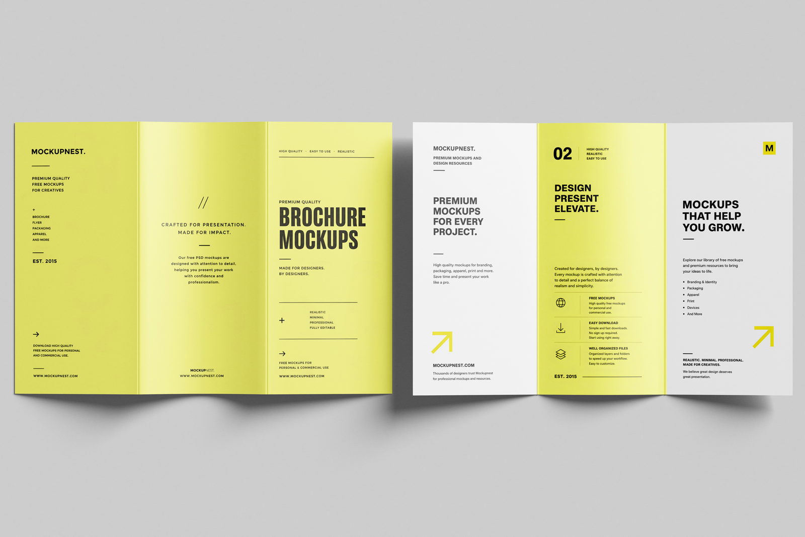 Free A4 Trifold Flyer Mockup Clean Background