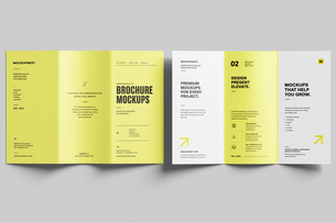 Free A4 Trifold Flyer Mockup Clean Background