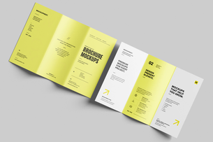 Free A4 Trifold Flyer Mockup Floating