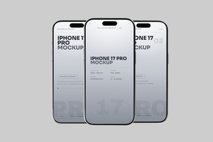 Free Silver iPhone 17 Pro Mockup On Minimal Background