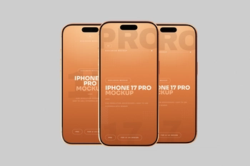 Orange iPhone 17 Pro Mockup With Soft Shadows
