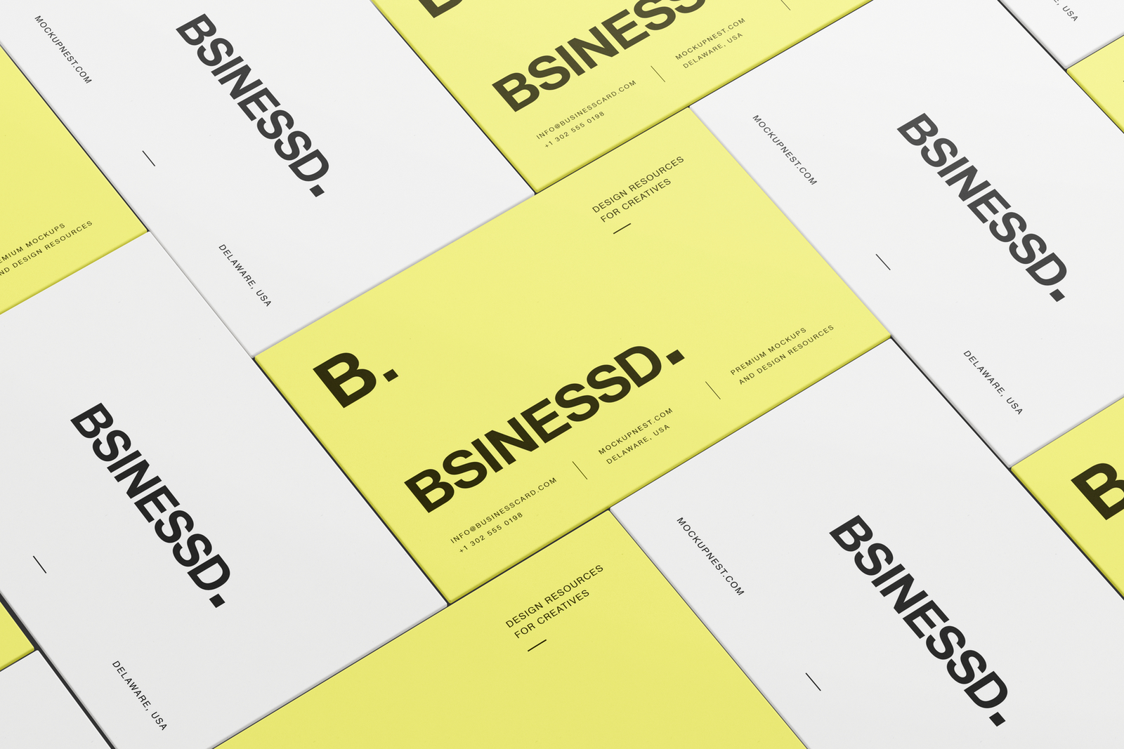 Free 85×55 Business Card Mockup Top Down Paper