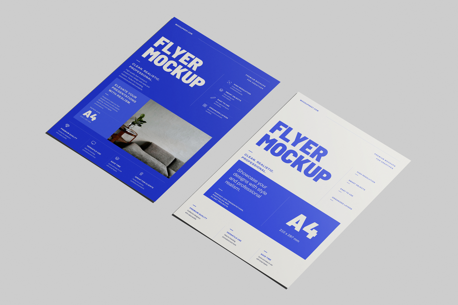 Free A4 EU Flyer Poster Mockup Single