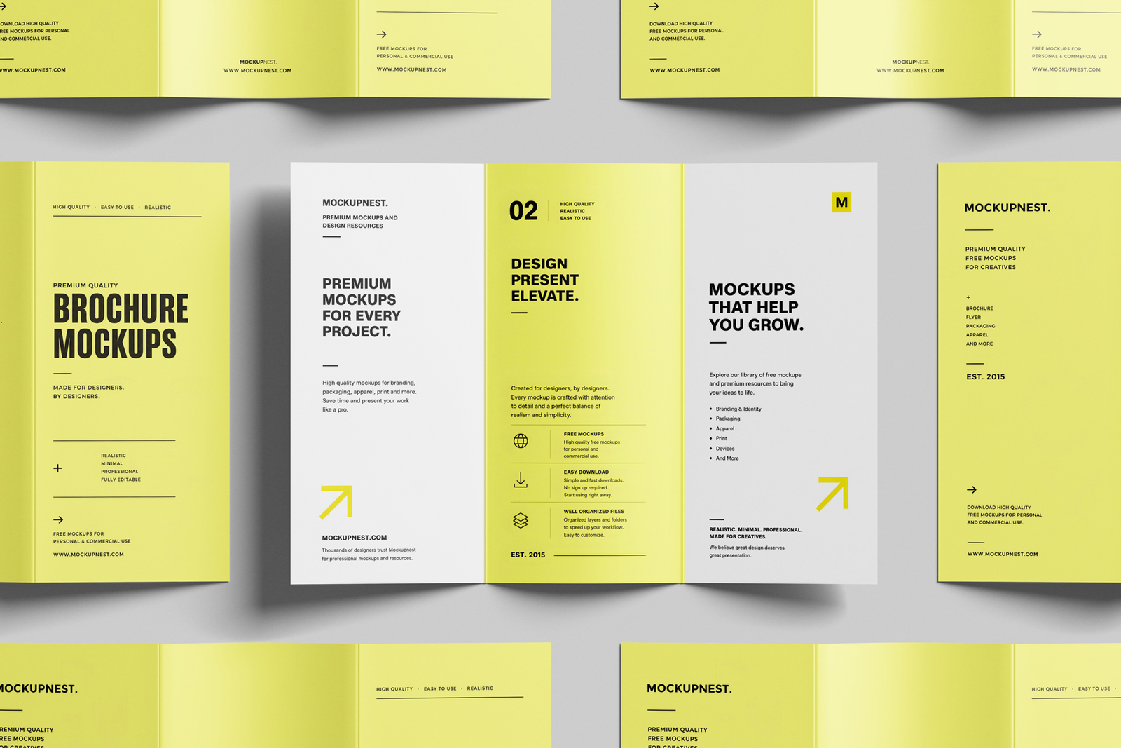 Free A4 Trifold Flyer Mockup Landscape