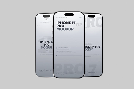 Free Silver iPhone 17 Pro Mockup