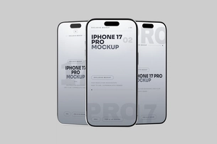 Free Silver iPhone 17 Pro Mockup