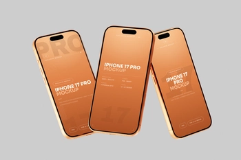 Orange iPhone 17 Pro Mockup Front View