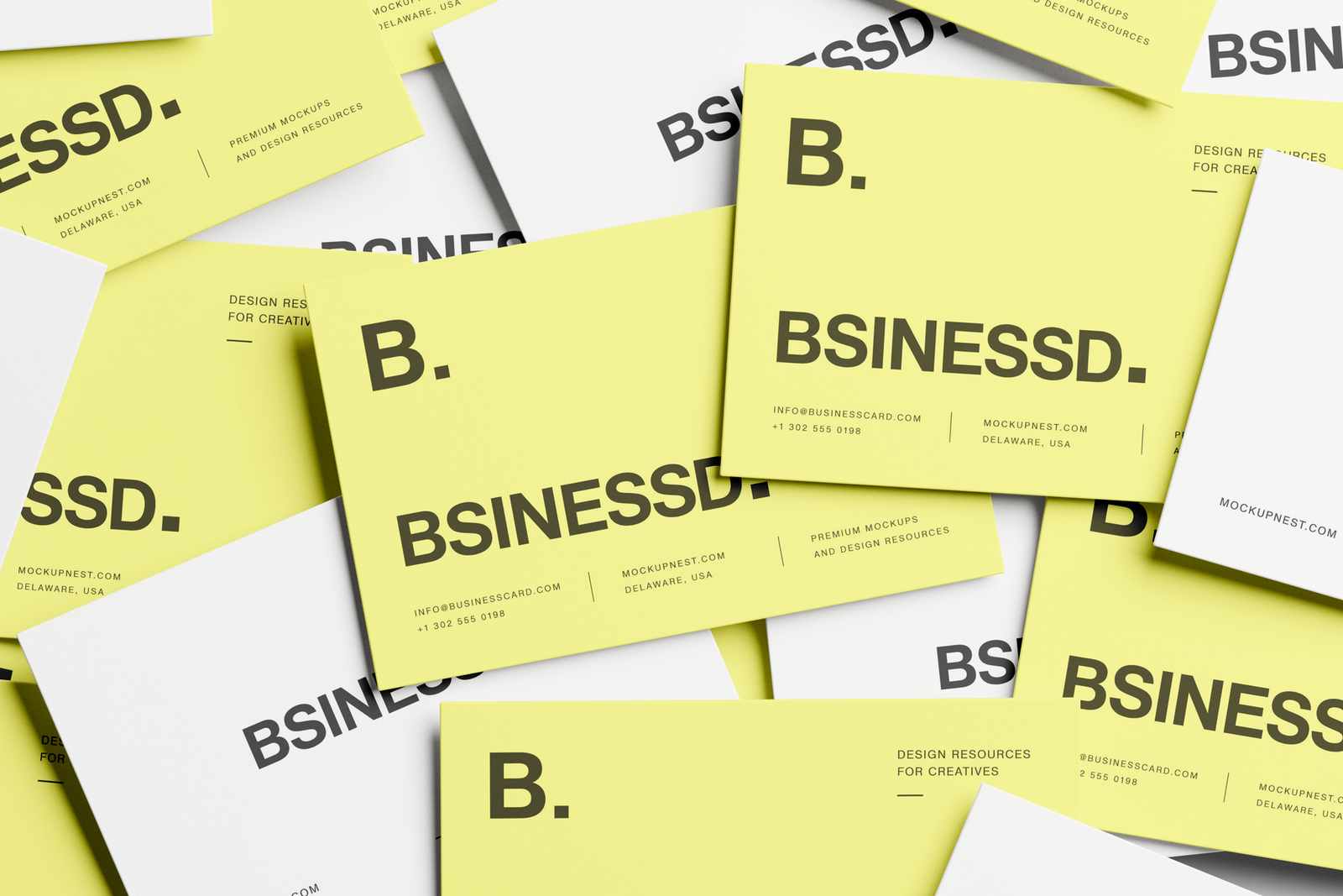 85×55 Business Card Mockup Matte Paper Stack