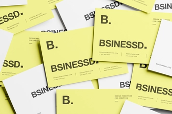 85×55 Business Card Mockup Matte Paper Stack